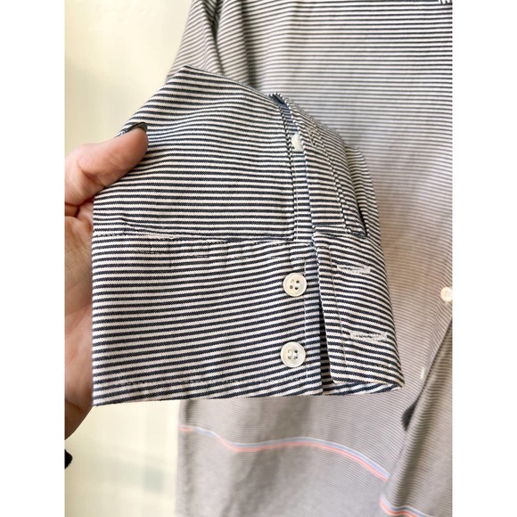 J. CREW Women's Black/White Stripe Half Button Popover Boyfriend Shirt sz 0 - Picture 6 of 10